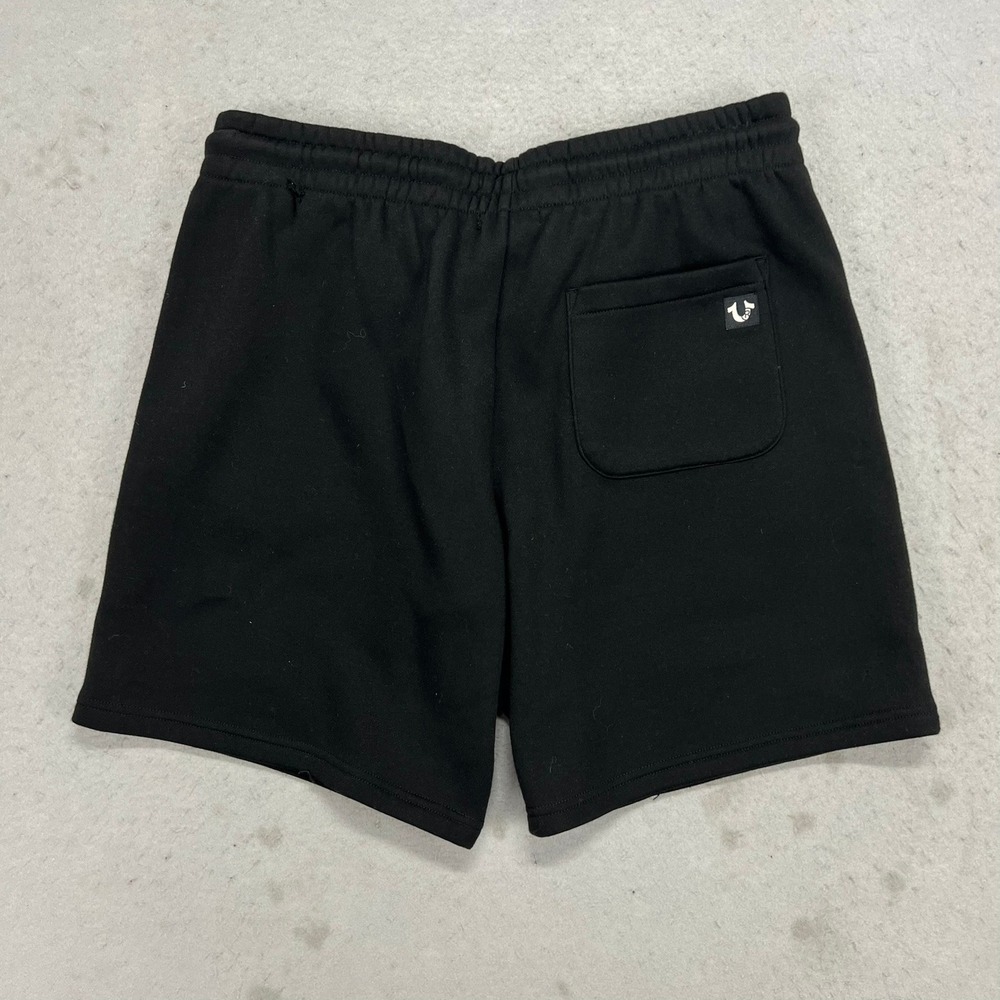 True Religion Jeans Sweat Shorts Jet Black XL Mens Multi Print Relaxed Fit - Picture 7 of 12